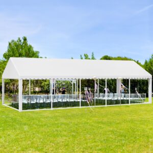 YITAHOME 16x32FT Party Tent Heavy Duty PVC Wedding Event Shelters White Upgraded Galvanized Ripple Canopy with Large Roof Removable Sidewalls & 3 Storage Bags 600D Oxford Commercial