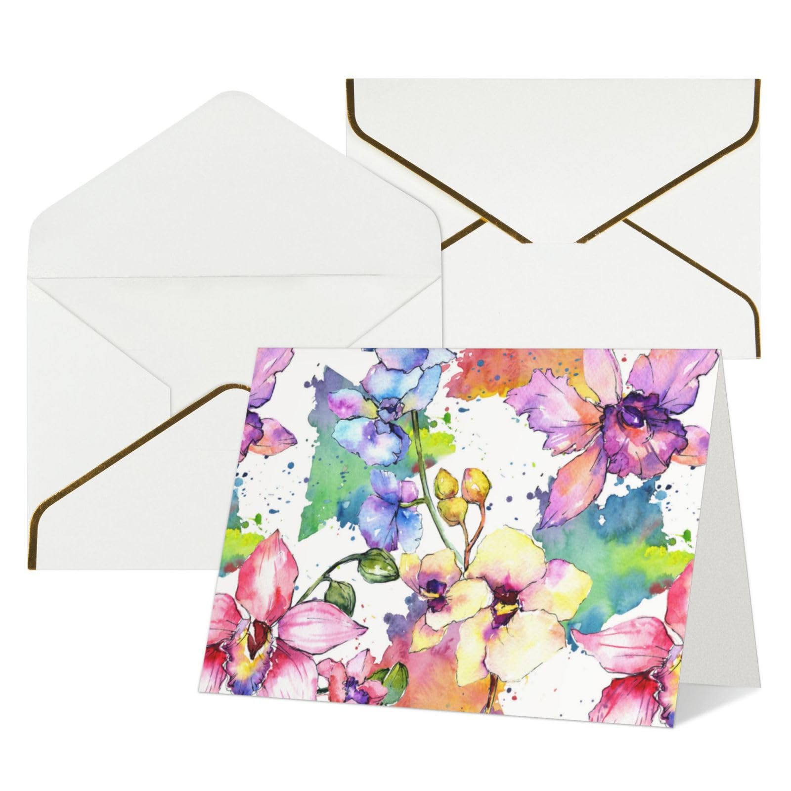 PAILON Watercolor Floral Thank You Cards With Envelopes, Blank Greeting Note Cards With Envelopes Blank Inside, Funny Birthday Cards For Women Men, Thank You Card For Wedding Business,Graduation