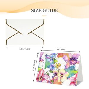 PAILON Watercolor Floral Thank You Cards With Envelopes, Blank Greeting Note Cards With Envelopes Blank Inside, Funny Birthday Cards For Women Men, Thank You Card For Wedding Business,Graduation