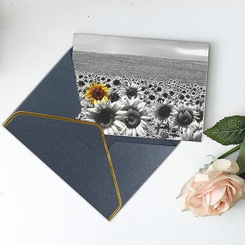 Sunflowers Vintage Floral Thank You Cards With Envelopes, Blank Greeting Note Cards With Envelopes Blank Inside, Funny Birthday Cards For Women Men, Thank You Card For Wedding Business,Graduation