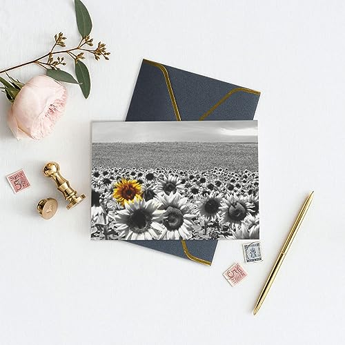 Sunflowers Vintage Floral Thank You Cards With Envelopes, Blank Greeting Note Cards With Envelopes Blank Inside, Funny Birthday Cards For Women Men, Thank You Card For Wedding Business,Graduation