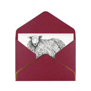 Vintage Sketch Sheep Alpaca Thank You Cards With Envelopes, Blank Greeting Note Cards With Envelopes Blank Inside, Funny Birthday Cards For Women Men, Thank You Card For Wedding Business,Graduation