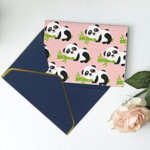 PAILON Pink Panda Thank You Cards With Envelopes, Blank Greeting Note Cards With Envelopes Blank Inside, Funny Birthday Cards For Women Men, Thank You Card For Wedding Business,Graduation