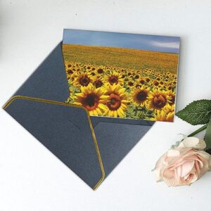 PAILON Sunflowers Floral Thank You Cards With Envelopes, Blank Greeting Note Cards With Envelopes Blank Inside, Funny Birthday Cards For Women Men, Thank You Card For Wedding Business,Graduation