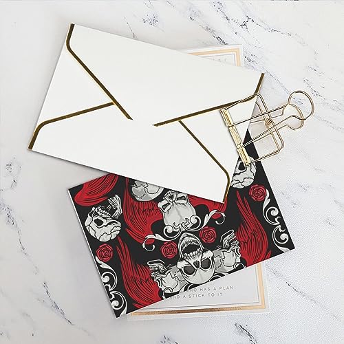 Vintage Skulls with Wing Thank You Cards With Envelopes, Blank Greeting Note Cards With Envelopes Blank Inside, Funny Birthday Cards For Women Men, Thank You Card For Wedding Business,Graduation