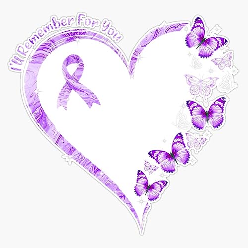 I'Ll Remember for You Purple Butterfly Alzheimer'S Awareness Bumper Sticker Vinyl Decal 5"