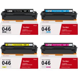 tounker 046 046h standard yield toner cartridge replacement for canon 046 046h toner cartridge imageclass mf733cdw, mf731cdw, mf735cdw, lbp654cdw printer ink, 4 pack (black, cyan, magenta, yellow)