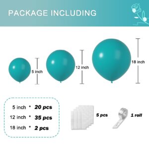 Turquoise Blue Balloons of Stuffed Black Balloons Inside - Double Stuffed Peacock Blue Balloon Garland Arch Kits with Different Sizes 5 Inch 12 Inch 18 Inch Blue and Black Balloons for Party Decor