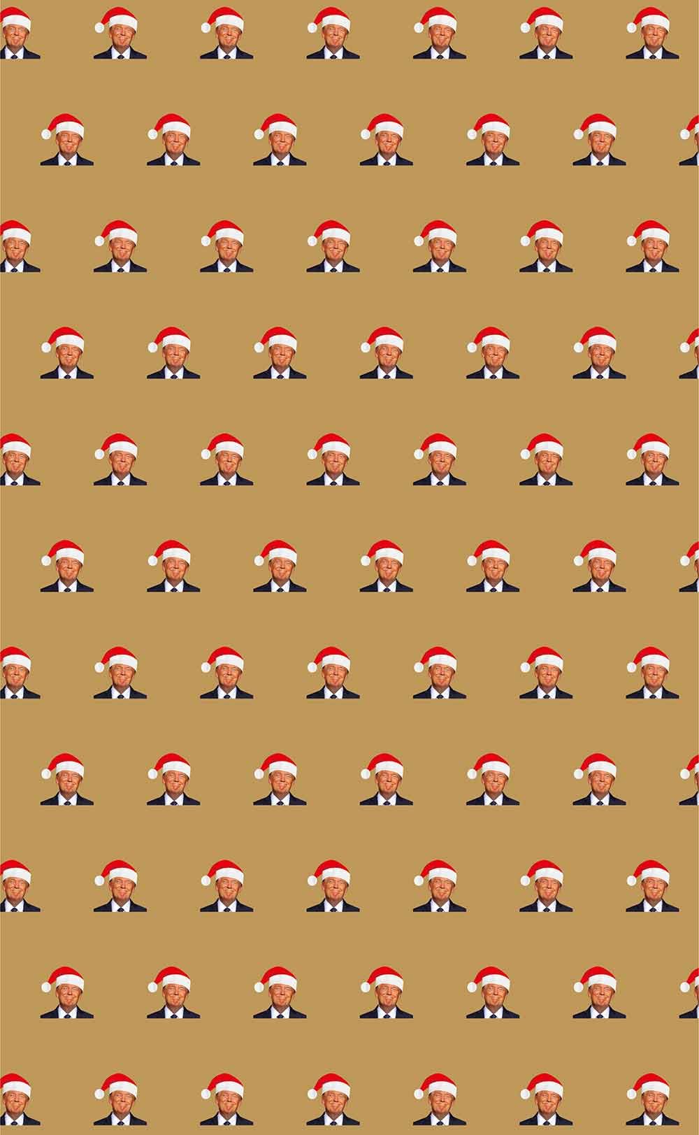 ZIGFRUIT 10 Sheets Funny Trump Christmas Holidays Wrapping Paper Roll for Gifts 17”x27.5” Per Sheet（10 Sheets in A Roll Not Folded Sheets）