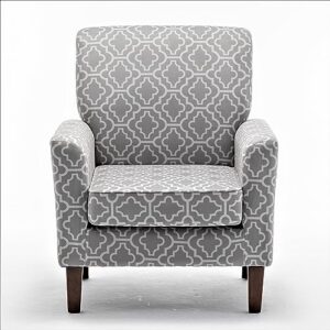 US Pride Modern Accent Armchair for Office and Living Room Decor with Birch Wood Frame and Microfiber Upholstery, Easily Assembled Arm Chair with Removable Cushions, 03 Printed Fabric