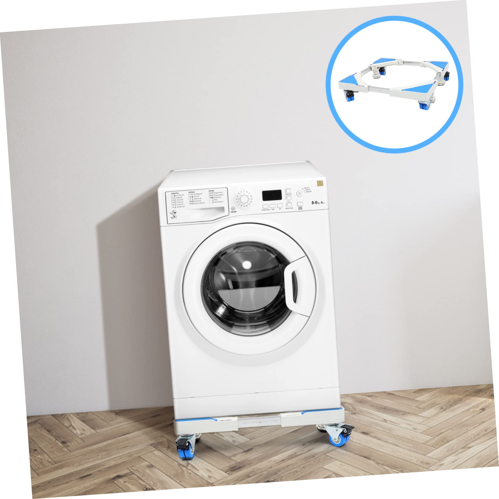 SHOWERORO Shelf Kitchen Appliance Movable Base Braces Washing Machine Base Washing Machine Bottom Stand Dryer Machine Fridge Stand Appliance Stand Plastic Universal Wheel White Floor Mat