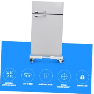 ADOCARN Shelf Frniture Moving Adjustable Base for Washer Fridge Stand Base Kitchen Appliance Movable Base Adjustable Washing Machine Stand Braces White Plastic Electrical Appliance Chassis