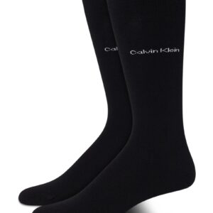 Calvin Klein Men's Dress Socks - Luxury and Egyptian Cotton Blend Dress Socks (2 Pair), Size 7-12, Solid Black