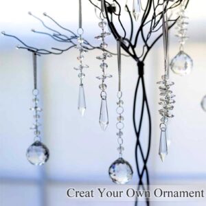 OuMuaMua Christmas Decorations Crystal Ornaments Set for Tree - Acrylic DIY Ornaments Christmas Hanging Crystal Snowflake Decorations for Christmas Tree Winter Party Supplies