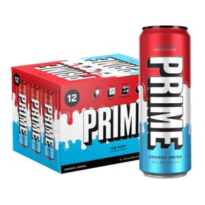 prime energy ice pop | zero sugar energy drink | preworkout energy | 200mg caffeine with 355mg of electrolytes and coconut water for hydration| vegan | gluten free |12 fluid ounce | 12 pack