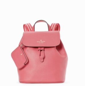 kate spade rosie medium flap backpack in pink peppercorn