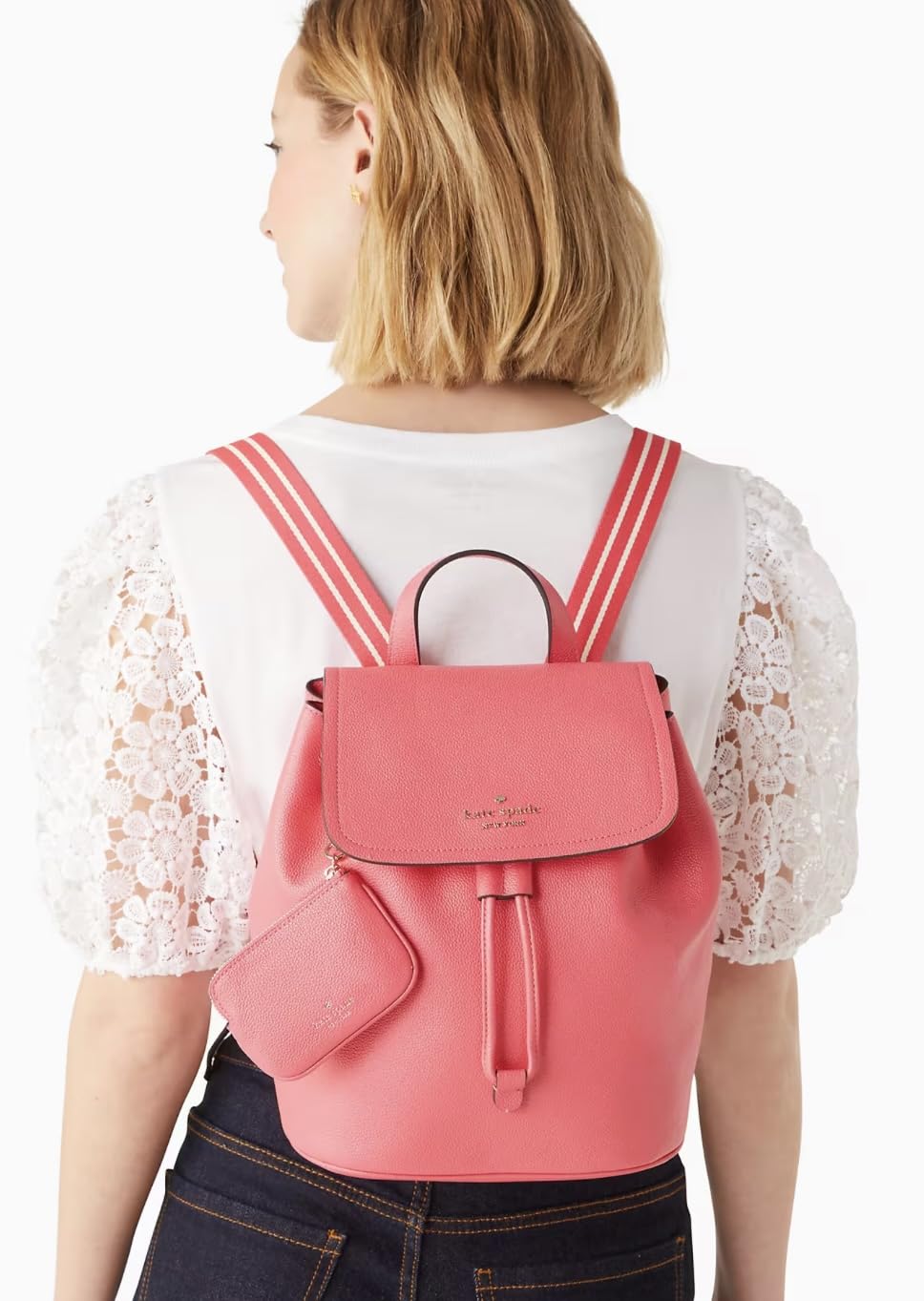 Kate Spade Rosie Medium Flap Backpack In Pink Peppercorn