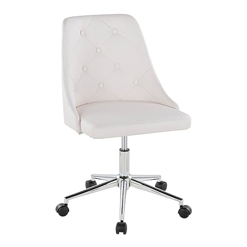 LumiSource Marche Task Chair, Home Office Chair with Wheels, Leather Desk Chair, Computer Chair, Home Office Desk Chair Comfy, Contemporary Desk Chair