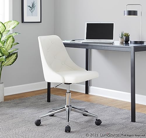 LumiSource Marche Task Chair, Home Office Chair with Wheels, Leather Desk Chair, Computer Chair, Home Office Desk Chair Comfy, Contemporary Desk Chair