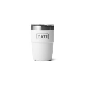 YETI Rambler 8 oz Stackable Cup, Stainless Steel, Vacuum Insulated Espresso Cup with MagSlider Lid, White