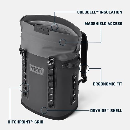 YETI Hopper M20 Backpack Soft Sided Cooler with MagShield Access, Charcoal