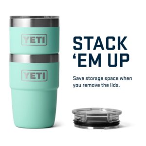 YETI Rambler 8 oz Stackable Cup, Stainless Steel, Vacuum Insulated Espresso Cup with MagSlider Lid, Seafoam