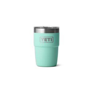 YETI Rambler 8 oz Stackable Cup, Stainless Steel, Vacuum Insulated Espresso Cup with MagSlider Lid, Seafoam