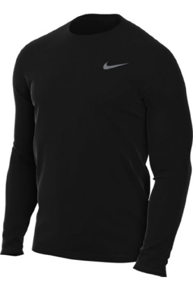 Nike Men's Team Legend Long Sleeve Tee Shirt (Large, Black)