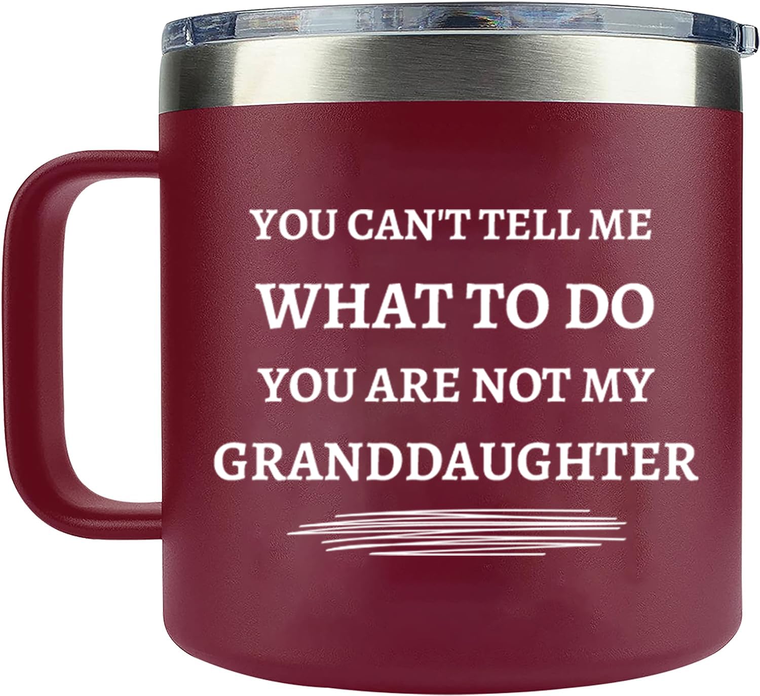 Edizzone 14Oz Mug (You Are Not My Granddaughter) (Bordeaux) Grandma Grandpa Gifts for Christmas - Best Grandma Birthday Gifts - Gifts for Grandma From Granddaughter - Funny Grandmother Christmas Gift