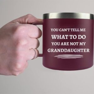 Edizzone 14Oz Mug (You Are Not My Granddaughter) (Bordeaux) Grandma Grandpa Gifts for Christmas - Best Grandma Birthday Gifts - Gifts for Grandma From Granddaughter - Funny Grandmother Christmas Gift