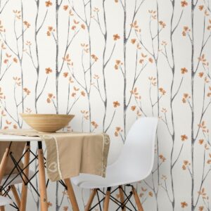 Timeet Peel and Stick Wallpaper Boho Floral Wallpaper Tree Contact Paper Removable Wallpaper 16.14"x118.11" Self Adhesive Wallpaper for Walls Covering Vinyl Roll