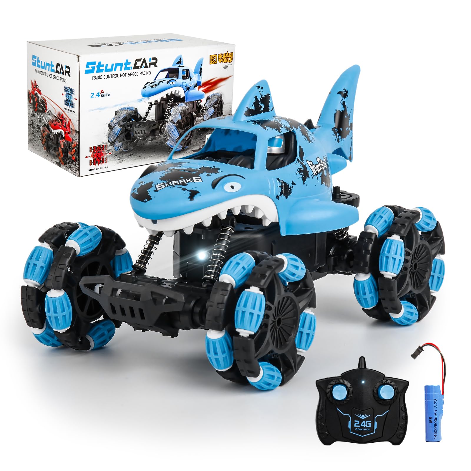 KULARIWORLD Remote Control Shark Monster Truck All-Terrain Toy Remote Control Car Vehicle, 2.4 GHz,1:14 Scale, Off Road Rechargeable RC Car Kids Toys for Boys and Girls Ages 6 and up