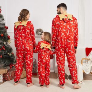 Adisputent Christmas Pajamas for Family Matching Cute Long Sleeve Couples Soft Holiday Sleepwear Funny Christmas Pjs sets One Piece Red Reindeer Women M