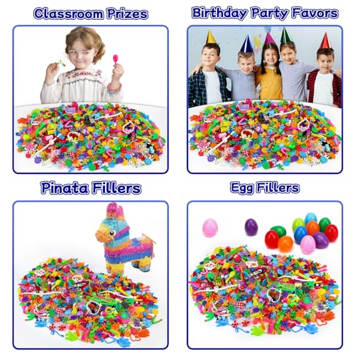 Amy&Benton 800PCS Classroom Treasure Box Prizes Kids Birthday Party Favors Goody Bag Fillers Kid Carnival Prizes Box Toys Assortment Treasure Chest Toys Assorted Pinata Filler