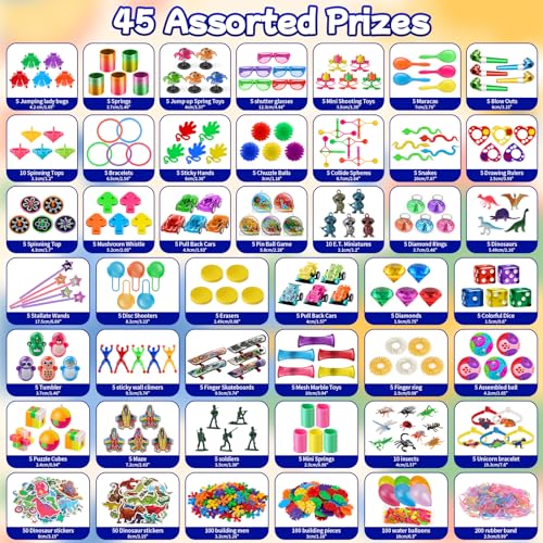 Amy&Benton 800PCS Classroom Treasure Box Prizes Kids Birthday Party Favors Goody Bag Fillers Kid Carnival Prizes Box Toys Assortment Treasure Chest Toys Assorted Pinata Filler