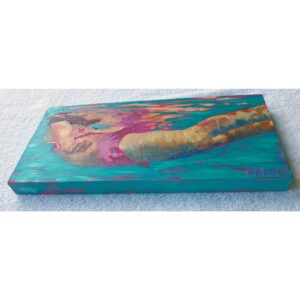 "Like A Fish" Painting - Oil on Cradled Wood Panel 12" x 6" x .75"