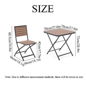 Outdoor table and chairs,patio table and chairs,patio 3-Piece Steel Foldable Bistro Set,Suitable for balcony terrace garden bistro restaurant barcamping and dining parties,4 colors available ( Color :