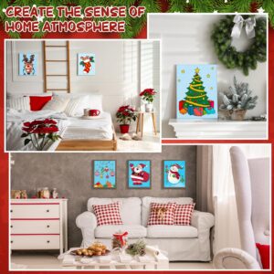 6 Pack 8x10 Inches Christmas Theme Pre Drawn Canvas to Paint, Pre Printed Canvas for Ladies Sip and Paint Party Favor, Pre Sketched Canvas for Painting for Adults