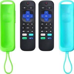 Replacement Remote Controls for Roku TV with Soft Protective Case,Compatible with TCL, Hisense, Onn, Sharp, Element, Westinghouse, and Philips Roku Series Smart TVs【Not for Roku Stick】【Pack of 2】