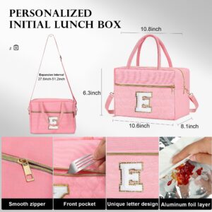 YOOLIFE Birthday Gifts for Women Her Girls - Birthday Bridesmaid Gifts Idea for Teen Girls Teenage | Initial Cute Pink Lunch Bag Insulated Lunch Cooler Bag School Lunch Box for Her Mom Friend Work J