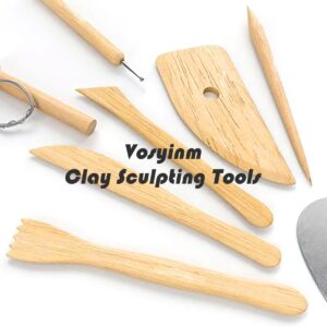 Vosyinm Clay Tools Kit 34 PCS Complete Clay Sculpting Kit,Modeling Clay Tools for Pottery Craft Carving Drawing Dotting Molding,Gifts for Beginners,Pottery Makers