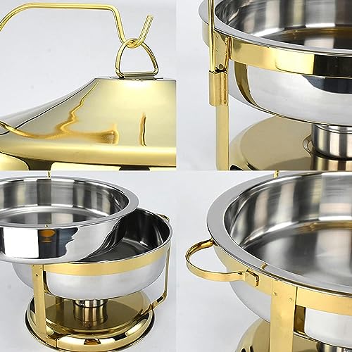 9L Full Size Round Chafing Dish with Hanger, Stainless Steel Chafer Set Buffet Food Warmer Keeps Food Warm in All Catered Events