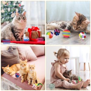 Shappy 150 Pcs Cat Ball Toys Bulk Include 30 Mice Toy 10 Rainbow Balls 4 Lattice Balls 4 Sisal Balls 20 Table Tennis Balls 20 Plush Balls 32 Springs 18 Crinkle Balls 2 Caged Rat Balls 10 Bell Balls