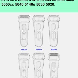 Series 5 Replacement Head 52S for Braun Electric Shaver, S5 Wet and Dry Replacement Head Compatible with Braun Series 5 Replacement Foil and Cutter, 52S Replacement Head Fit 5190cc 5090 5020 (2 Count)