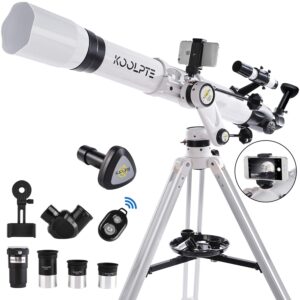 Telescope with Digital Eyepiece - Astronomy Refracting Telescope 90mm Aperture 900mm Vertisteel Altazimuth Mount, Compact and Powerful for Beginners,Professionals and Kids, Perfect for Observing White