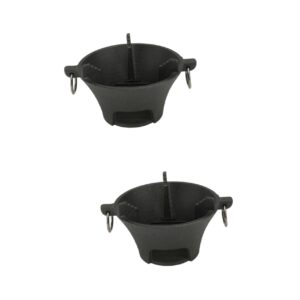 yardwe 2 pcs grill camping barbecue stove compact barbecue tool japanese charcoal korean bbq indoor stove mini hibachi iron charcoal fire stove round iron stove heavy combustion furnace