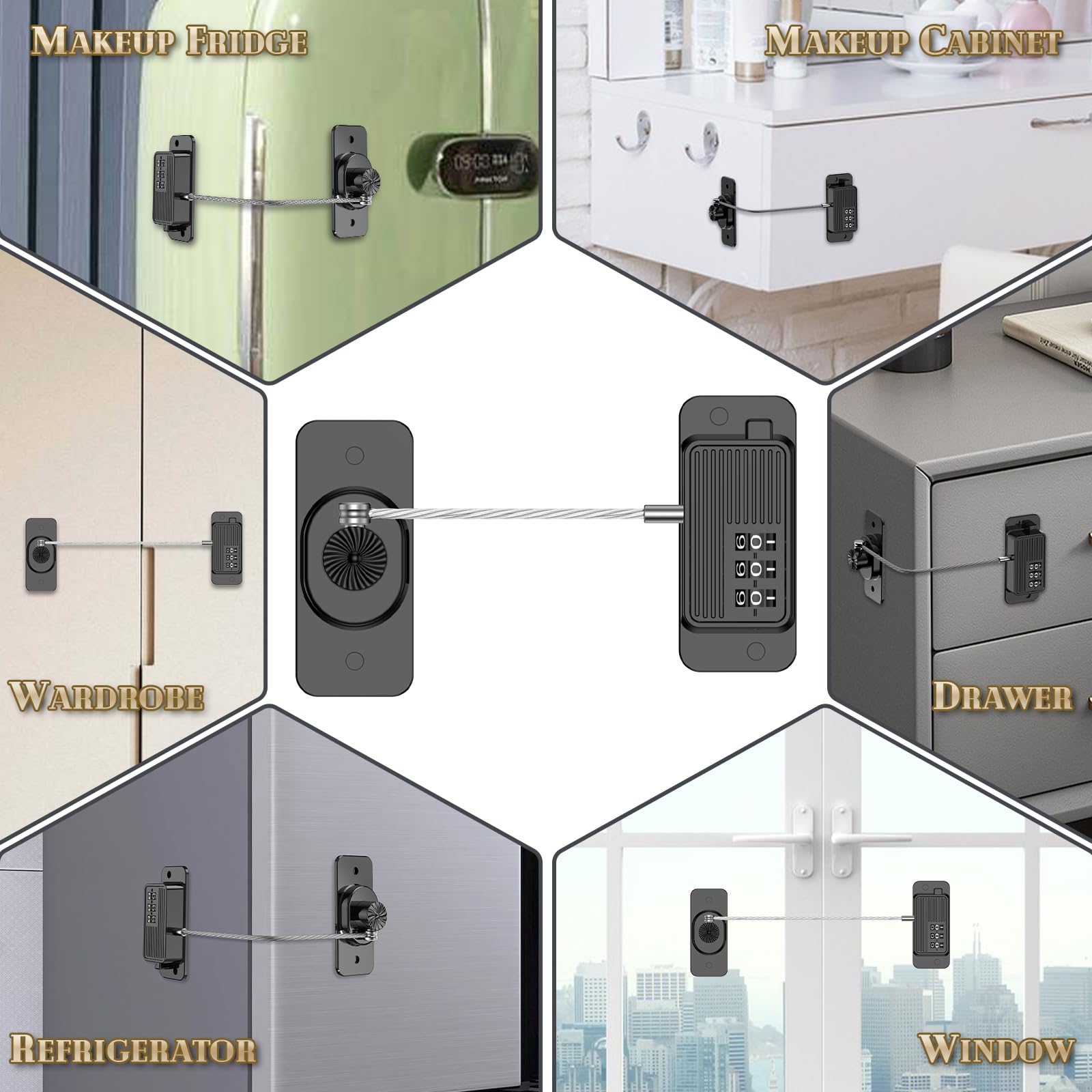 TOASAM Black Combination Lock - Effortless Access Control, Advanced Locking Mechanism, Customizable Security Codes, Childproofing, Versatile Application