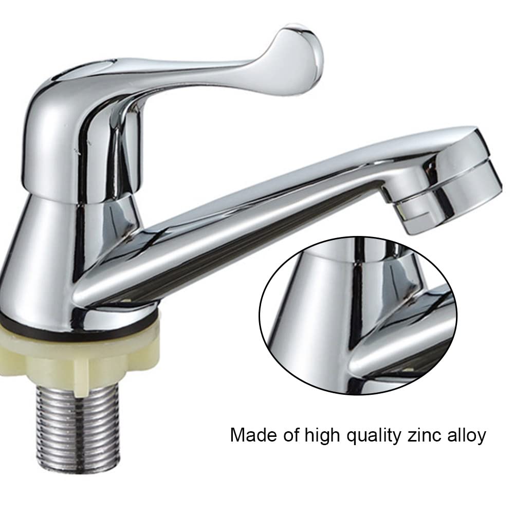 SHENGJMXING Basin Taps Zinc Alloy Bathroom Sink Taps Single Cold Water Faucet for Kitchen Bathroom Toilet Bathtub Washroom Chrome Faucet