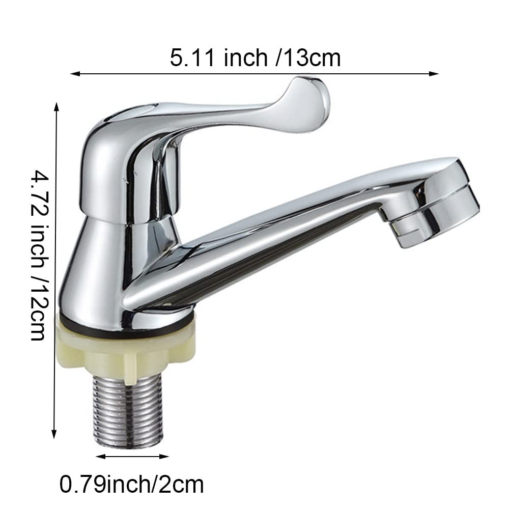 SHENGJMXING Basin Taps Zinc Alloy Bathroom Sink Taps Single Cold Water Faucet for Kitchen Bathroom Toilet Bathtub Washroom Chrome Faucet