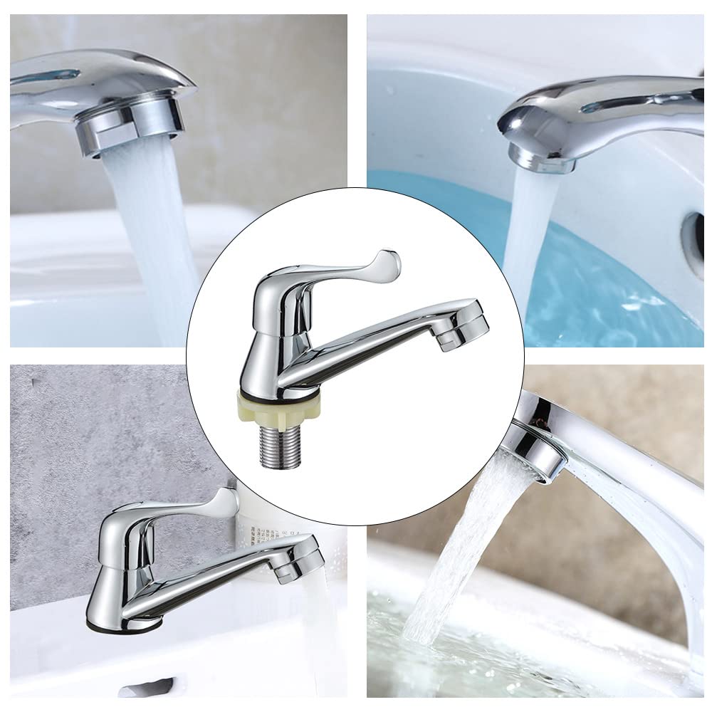 SHENGJMXING Basin Taps Zinc Alloy Bathroom Sink Taps Single Cold Water Faucet for Kitchen Bathroom Toilet Bathtub Washroom Chrome Faucet